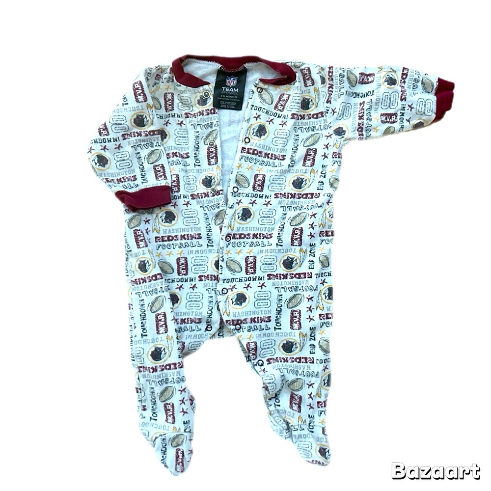 Baby Washington redskins button up footie